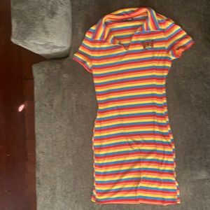 Women’s size large rainbow stripped bodycon dress